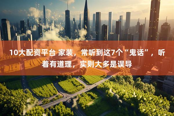 10大配资平台 家装，常听到这7个“鬼话”，听着有道理，实则大多是误导